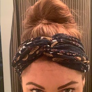 Navy boho headband